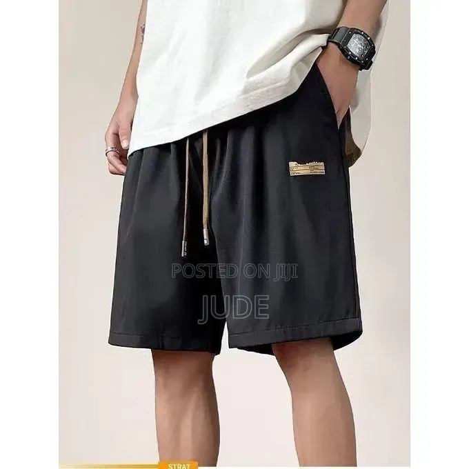 Men’s Ice Silk Quick-Dry Casual Shorts – Summer Drawstring Sport