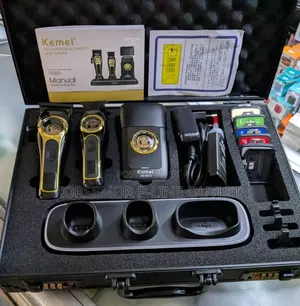 Kemei Max Km-8572 Pro Luxury KM2373 Clipper Box Cordless Trimmer 3in1
