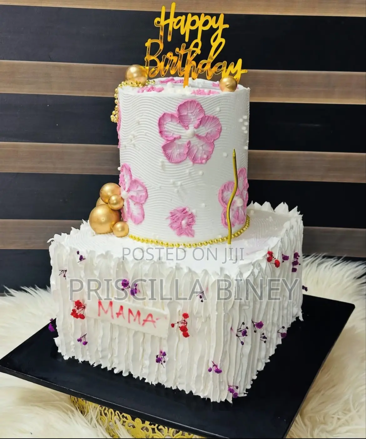 Beautiful and Delicious Whipped Cream 2tier Cake