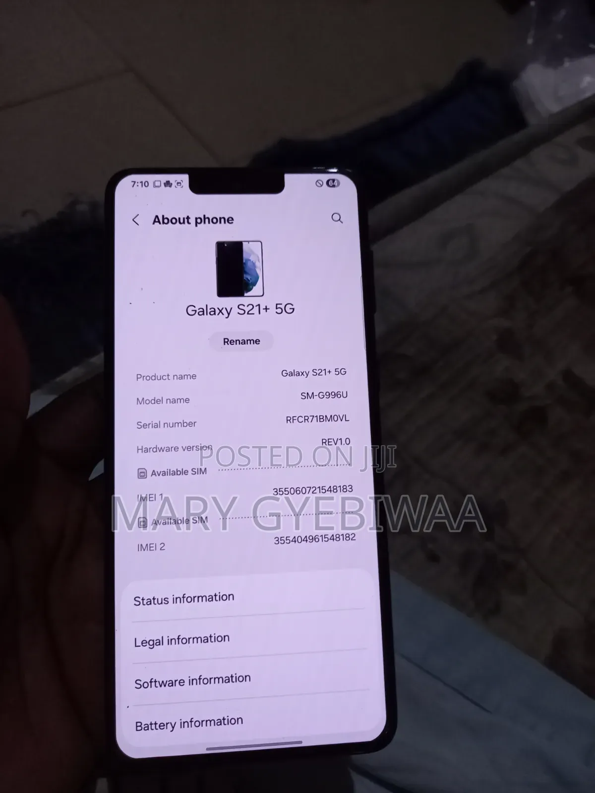 Samsung Galaxy S21+ 5G 128 GB Black