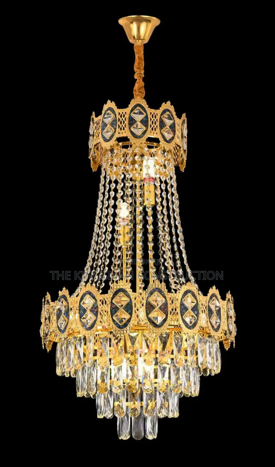 Full Golden Crystal Chandelier Lights D600xH1000