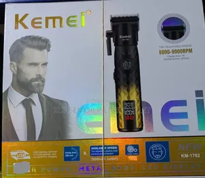 KM-1782 Shaver Metal Black DLC Blades 2 Turbo Speeds Up to 9000RPM
