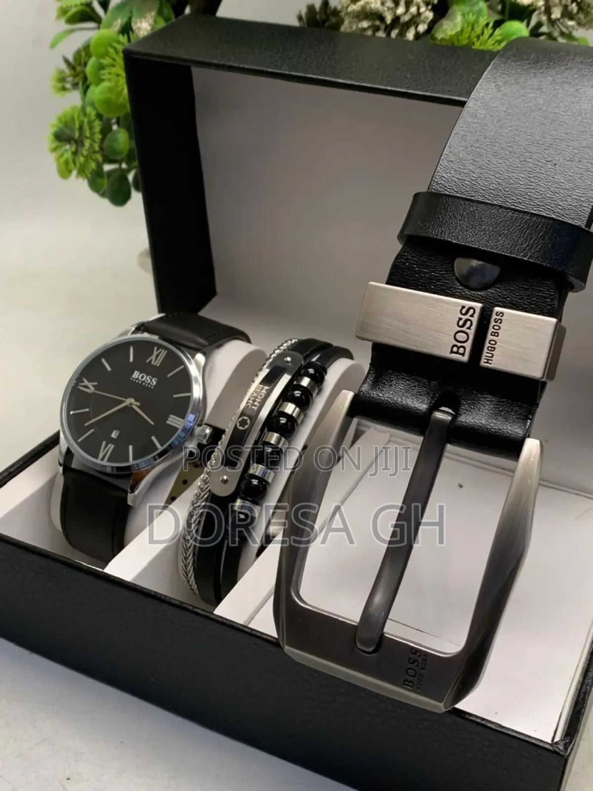 Men’s Watch,Bracelet Belt Gift Set for Him – 3-Piece Accessories Set