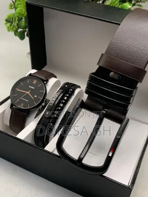 Men’s Watch,Bracelet Belt Gift Set for Him – 3-Piece Accessories Set