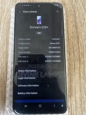 Samsung Galaxy S20+ 128 GB White
