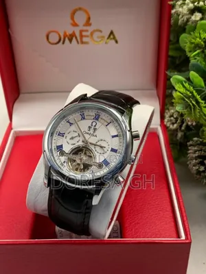 Omega Automatic Leather Watch for Men – Classic Mechanical Wristwatch