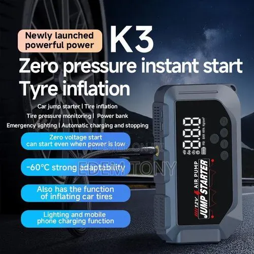 Multifunctional 12V Car Jump Starter and Air Compressor