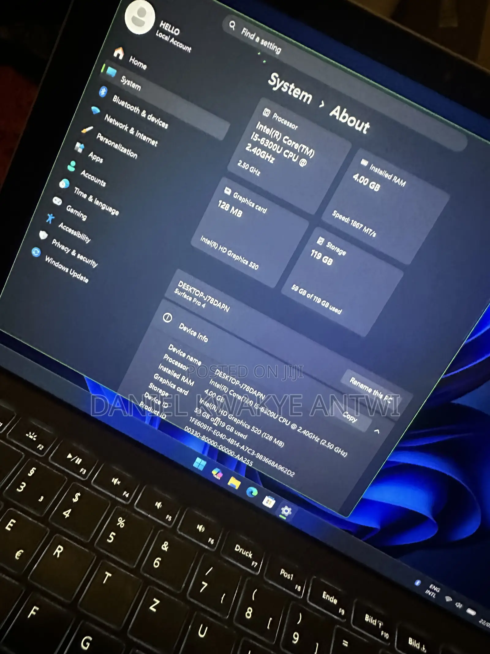 Laptop Microsoft Surface Pro 4 4GB Intel Core i5 eMMC 128GB