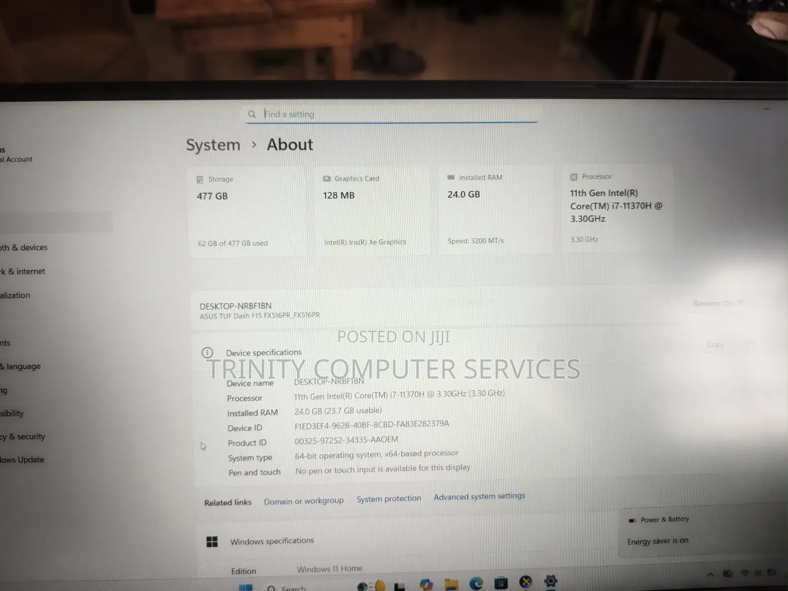 Laptop Asus TUF Dash F15 24GB Intel Core i7 SSD 512GB