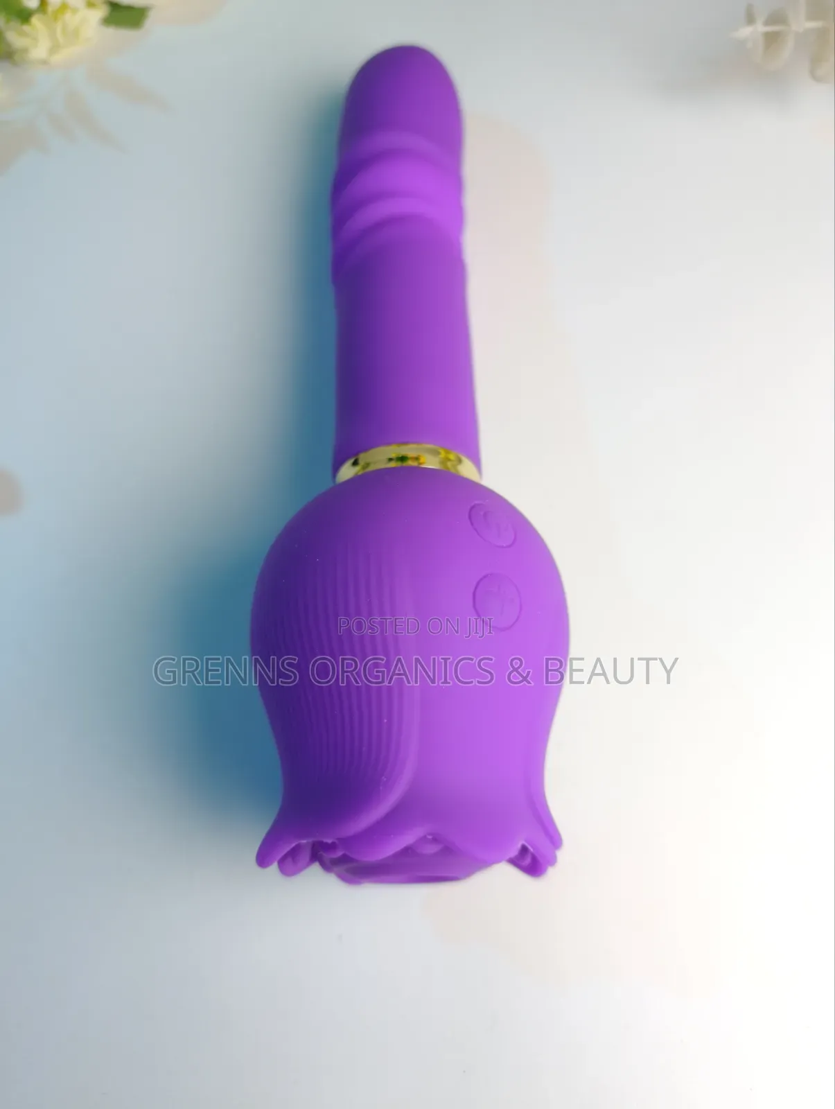 Rose 2in1 Purple Suction Telescopic Dildo Vibrator G-Spot