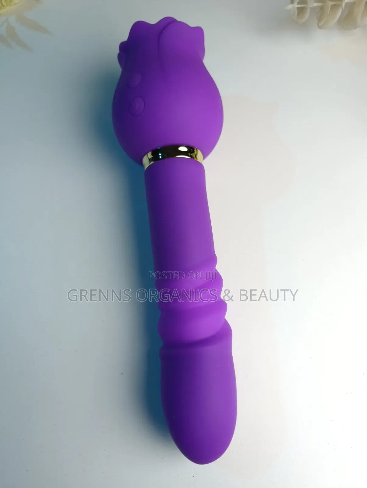Rose 2in1 Purple Suction Telescopic Dildo Vibrator G-Spot