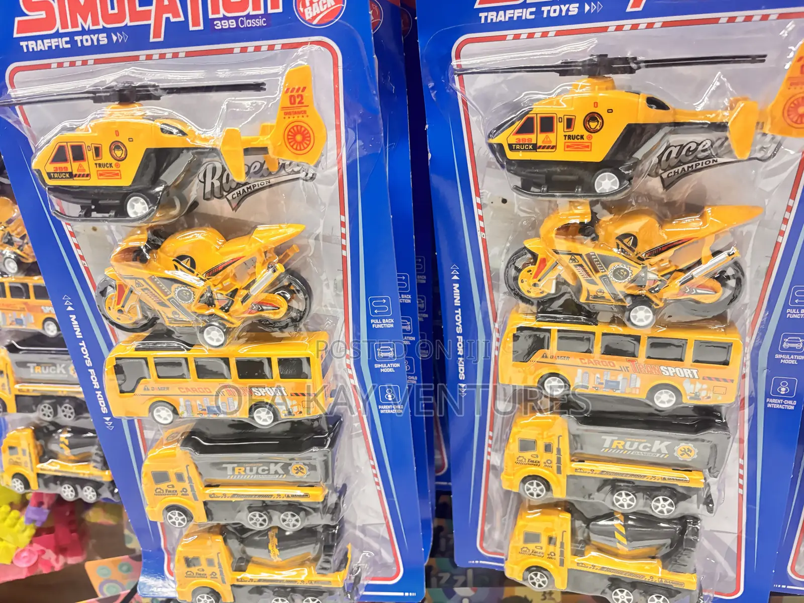 Kids Toy Car, Motorcycle Airplane Bus Set
