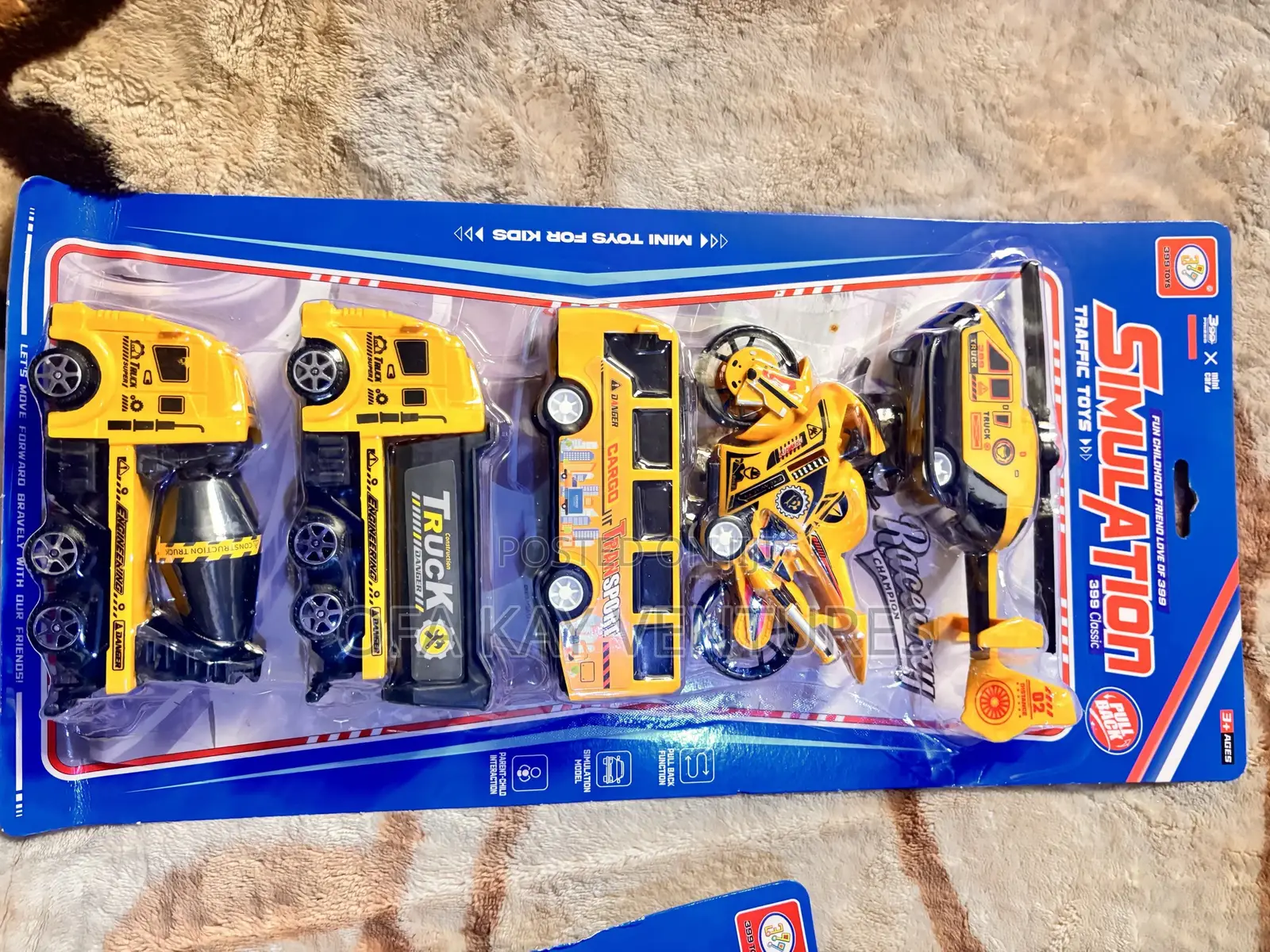 Kids Toy Car, Motorcycle Airplane Bus Set