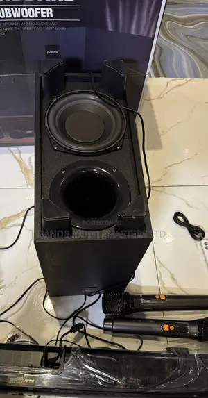 Brodu Karaoke Soundbar(Bass Boost) Subwoofer 2 Wireless Microphones