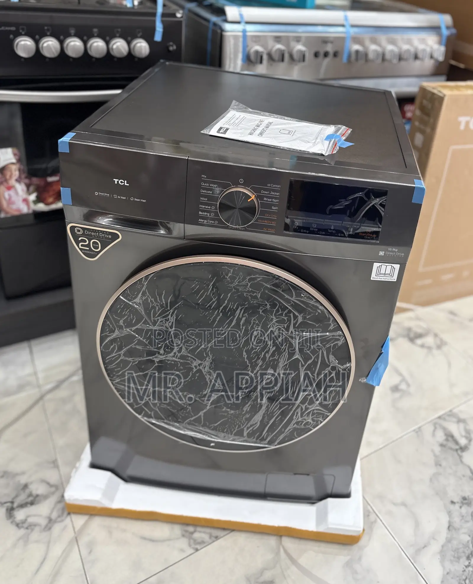 Lovely Design TCL 10.5kg Front Load Electric Washing Machine(Sliver) 