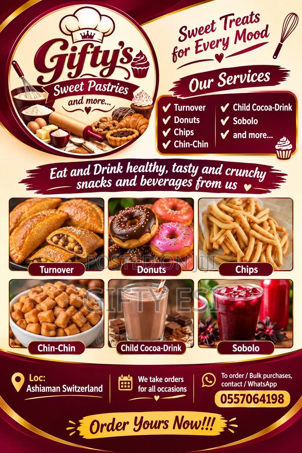 Welcome to Gifty’s Sweet Pastries and More.