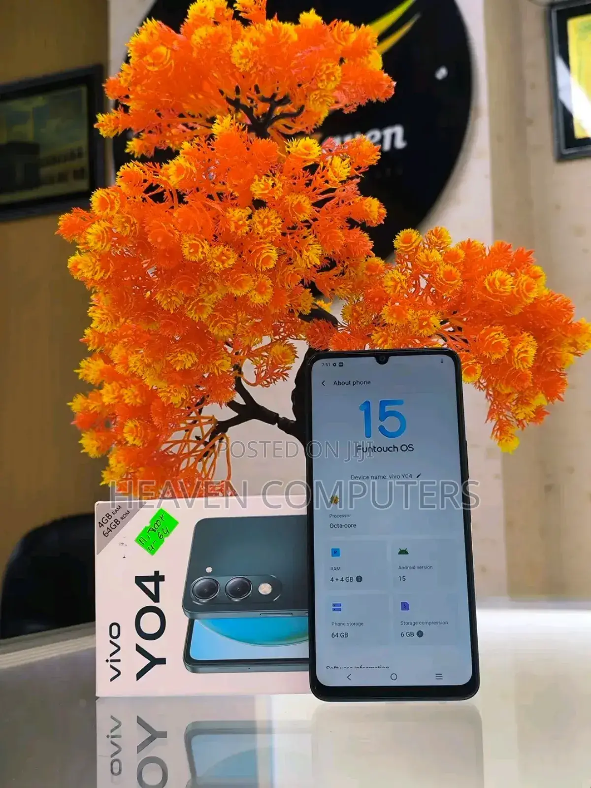 New Vivo Y04 64 GB Black