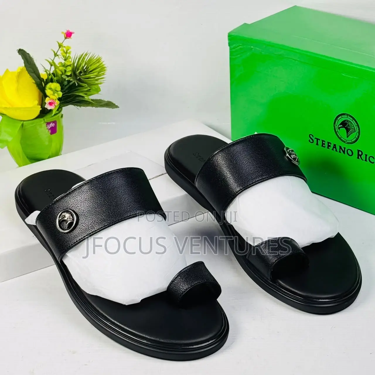 Stefano Ricci Men’s Leather Slippers