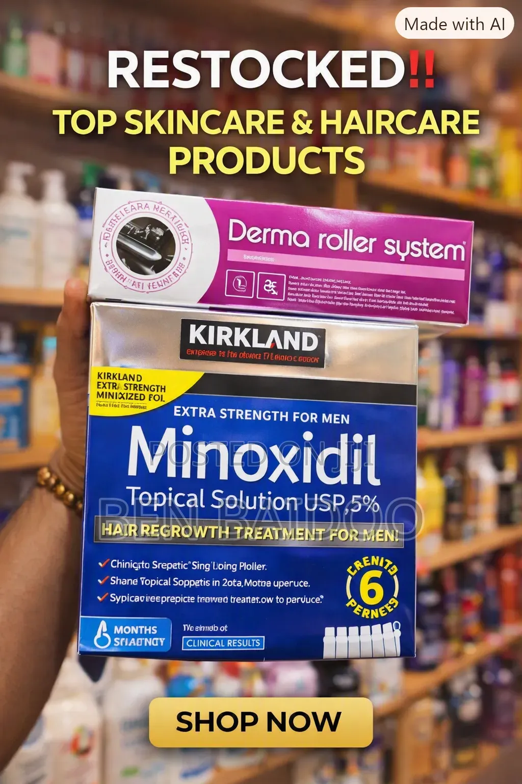 Kirkland Box + Derma Roller 540 Needles(Hair Care)
