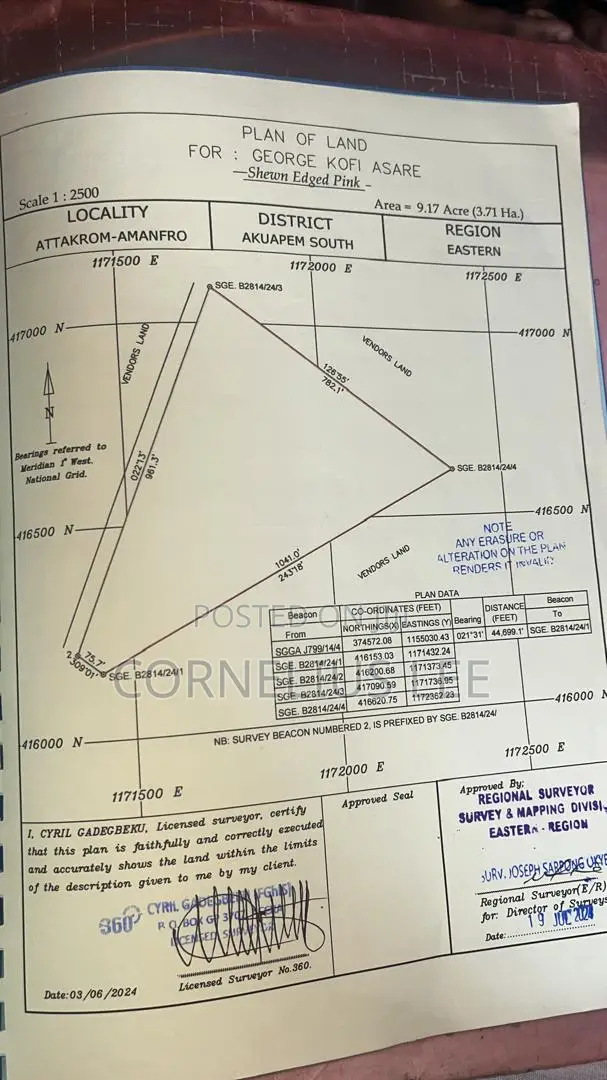 Titled Plot for Sale at Amanfrom Atwapim - Akuapem South