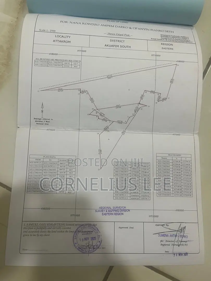 Titled Plot for Sale at Amanfrom Atwapim - Akuapem South