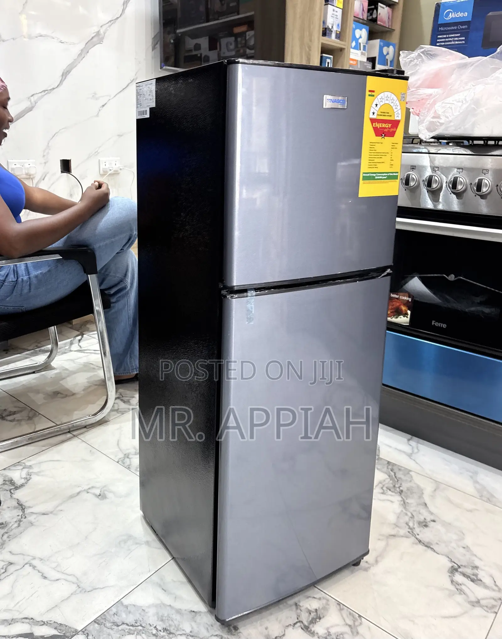 Get Affordable Nasco NASF2-13FL Top Mount Freezer Fridge(Gray)