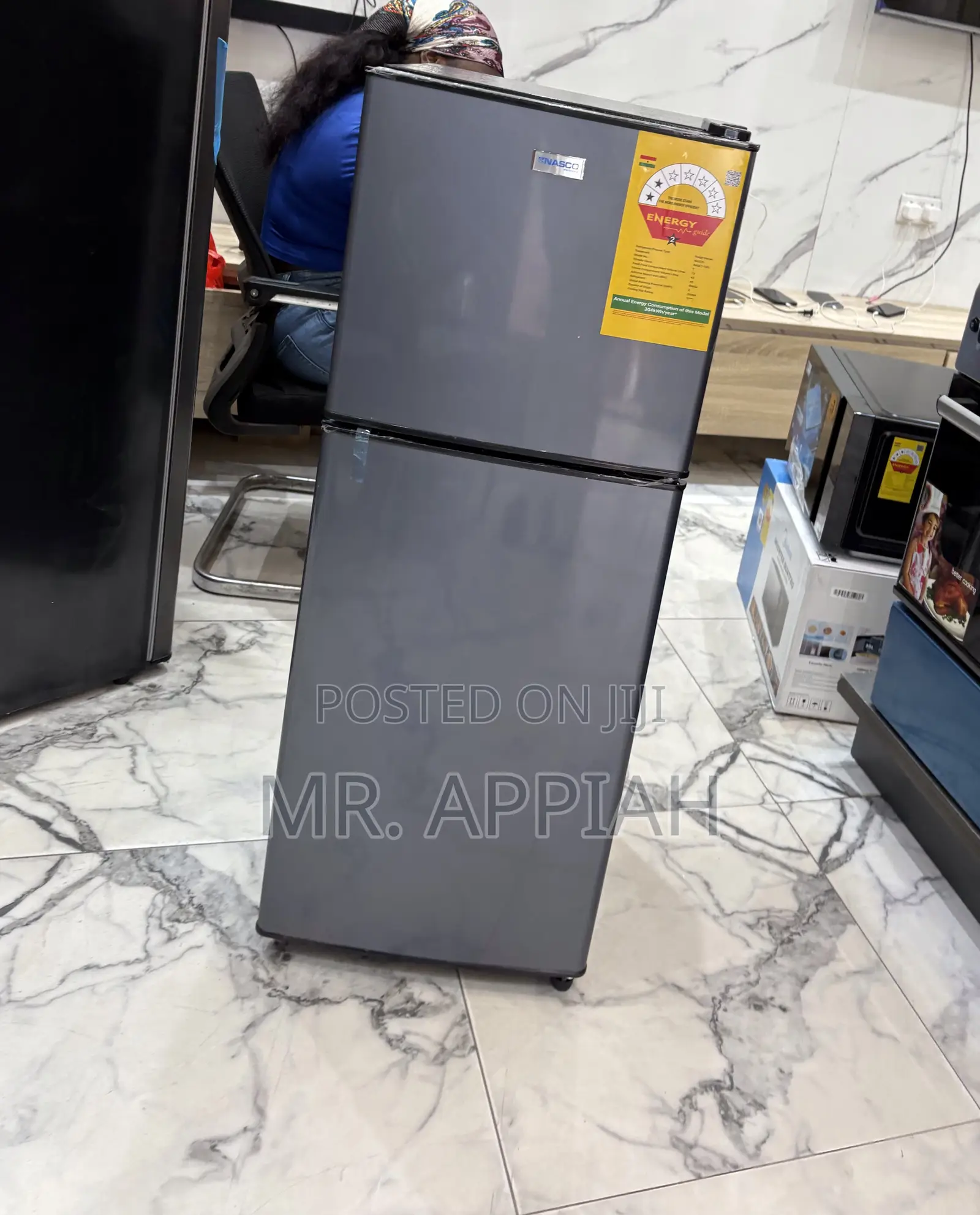 Get Affordable Nasco NASF2-13FL Top Mount Freezer Fridge(Gray)