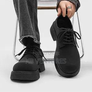 Bulky Sole Non-Slip Suede Shoes -Black