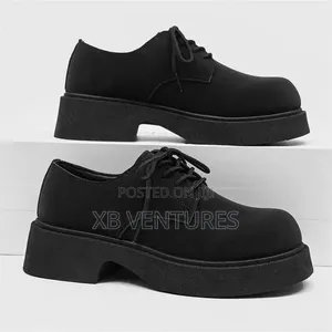 Bulky Sole Non-Slip Suede Shoes -Black