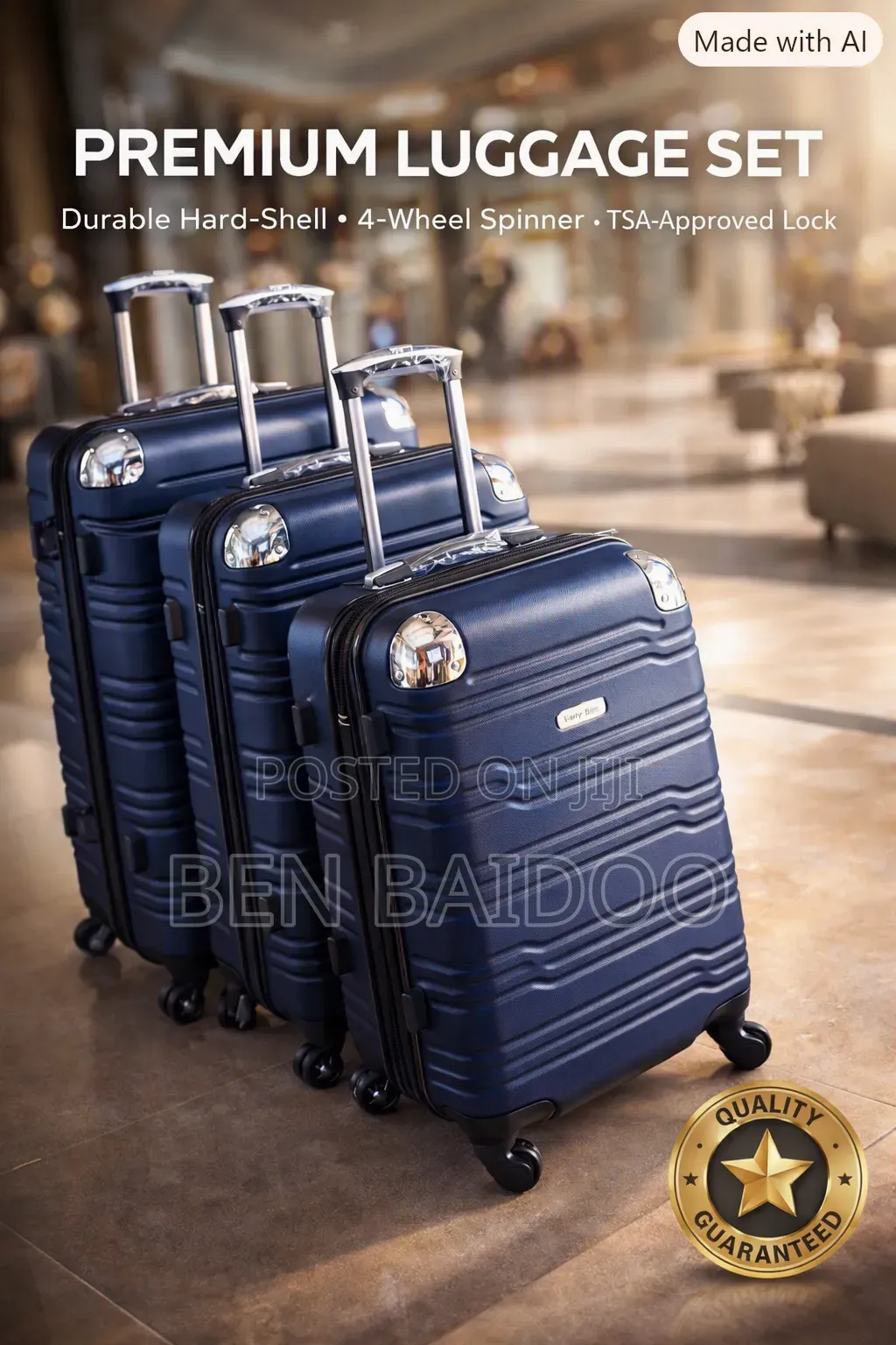Plastic 3 Set Luggage 3in1 (4-Wheel Spinner)