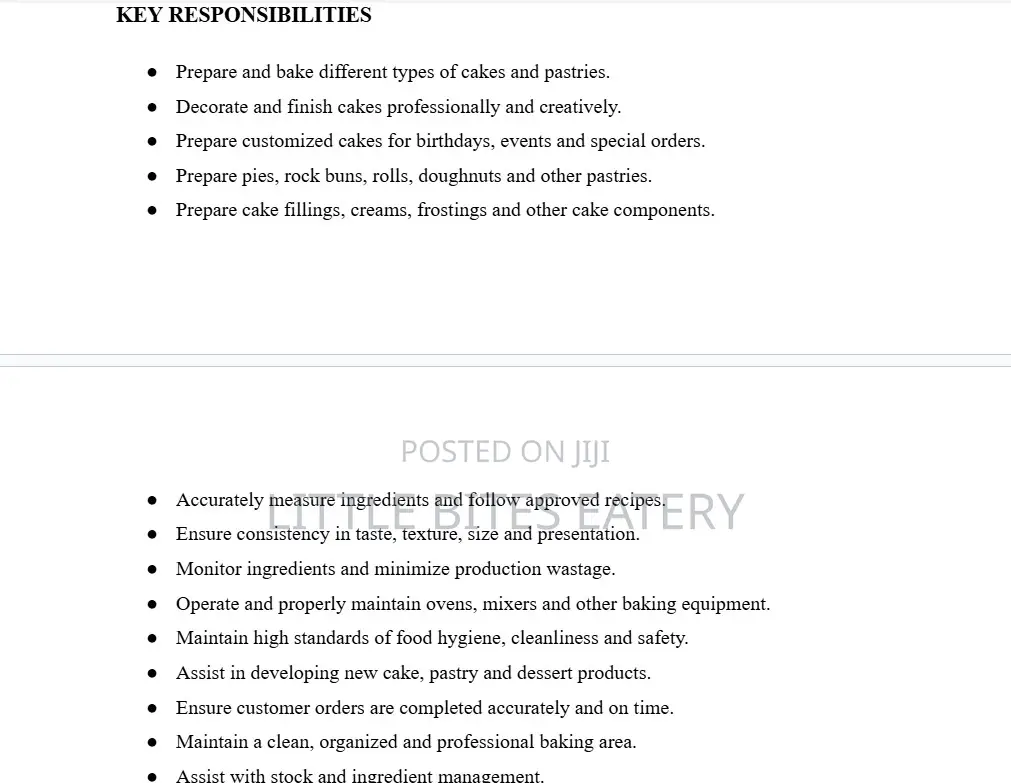 Cake and Pastry Chef