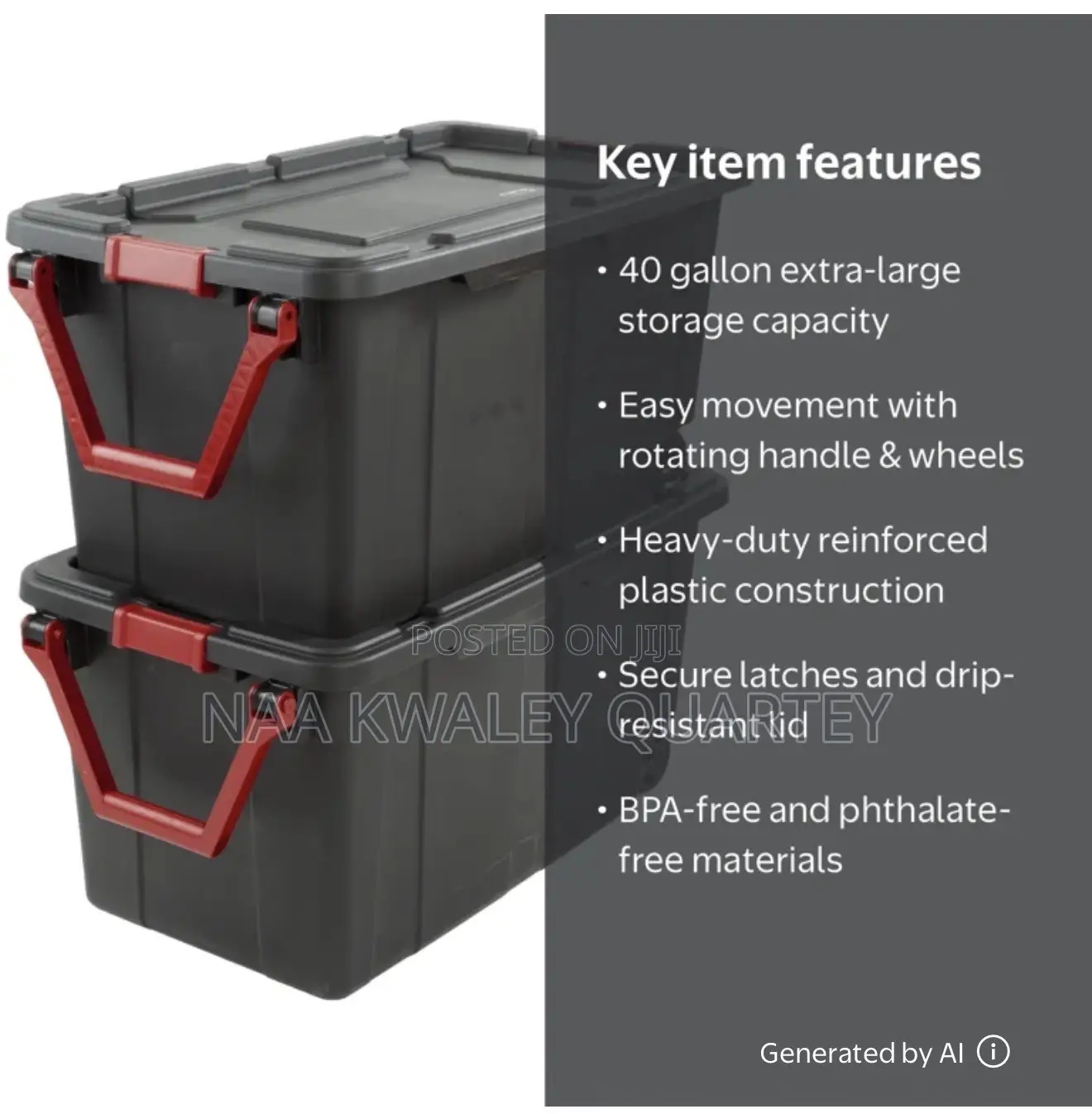 Wheely XLarge Storage Containers 180L