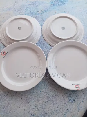 A White Ceramic or Porcelain Plate.