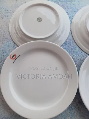 A White Ceramic or Porcelain Plate.
