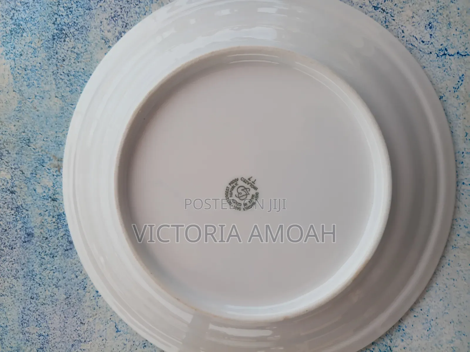 A White Ceramic or Porcelain Plate.