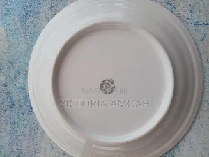 A White Ceramic or Porcelain Plate.