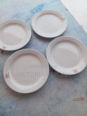 A White Ceramic or Porcelain Plate.