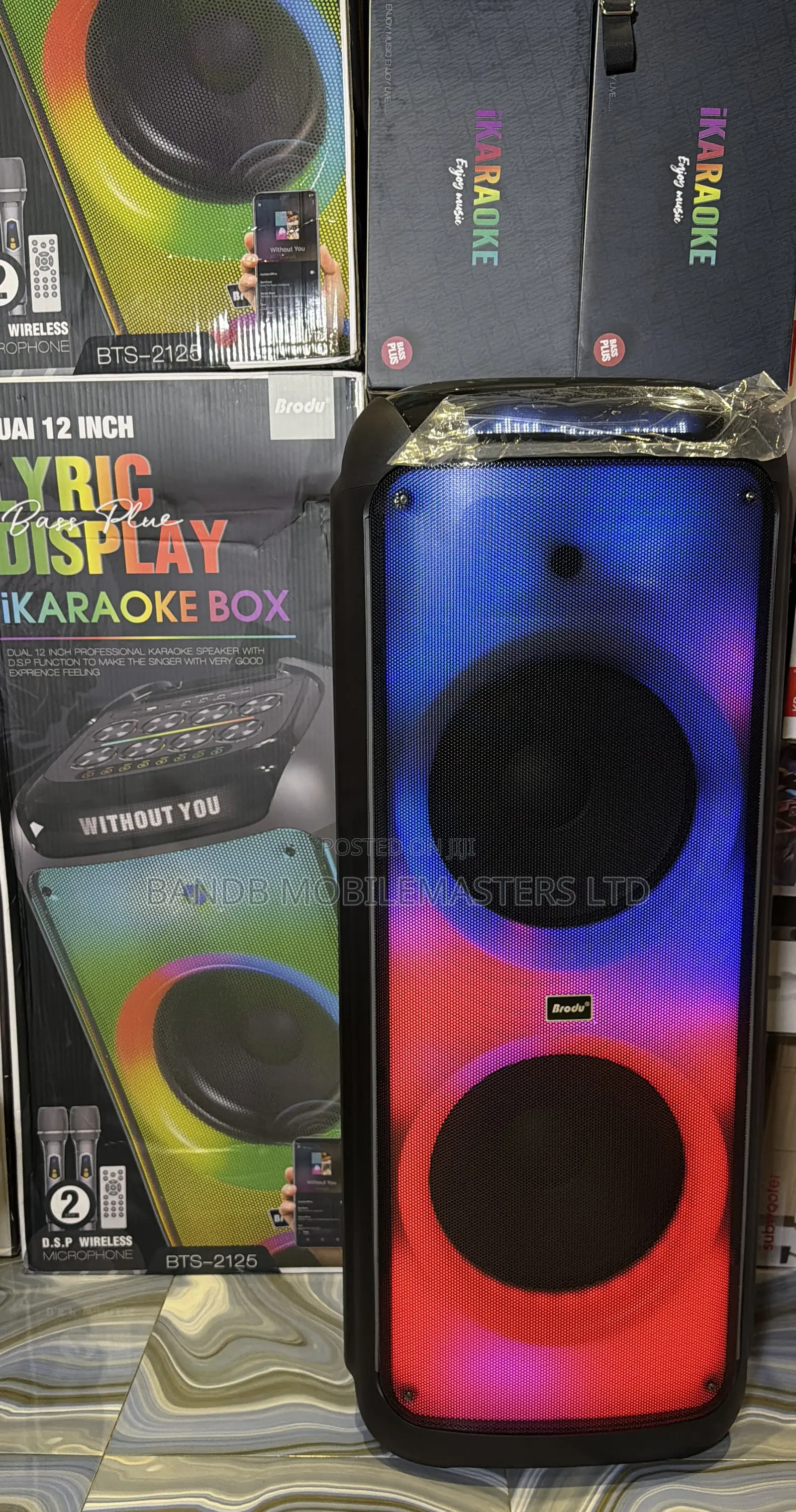 Very Big 12-Inch Party Speaker brodu BTS-2125 | 2 Wireless Mics