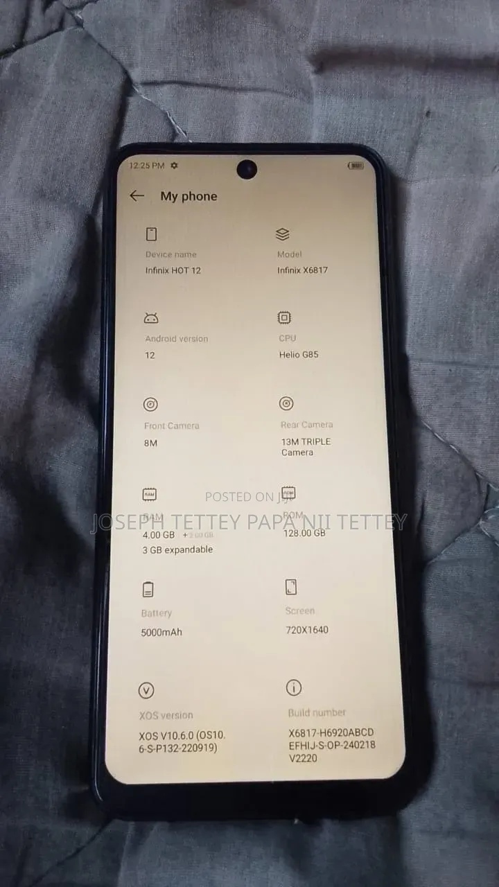 Infinix Hot 12 128 GB Black