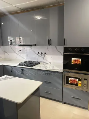 RAF Kitchen Cabinet With Laminated Plywood and Quartz Top