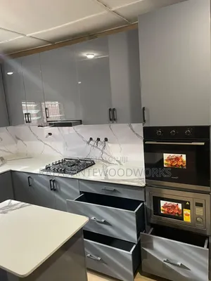 RAF Kitchen Cabinet With Laminated Plywood and Quartz Top