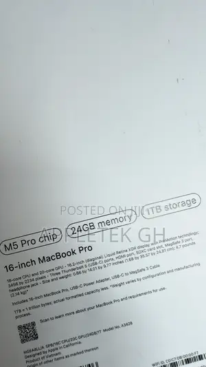 New Laptop Apple MacBook Pro 2026 M5 Pro 24GB Apple M5 Pro SSD 1T