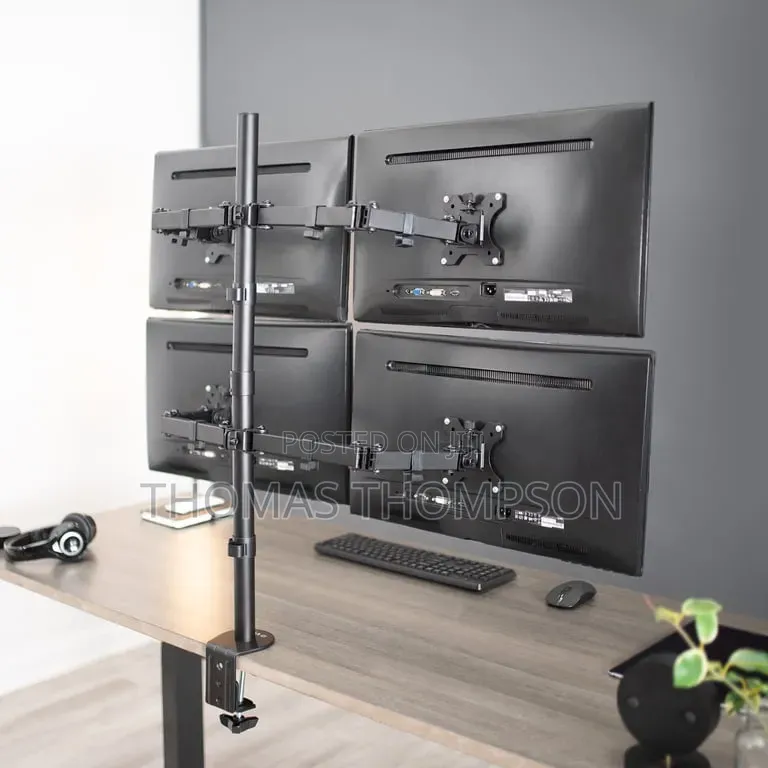 VIVO Quad Monitor Free-Standing Desk Mount