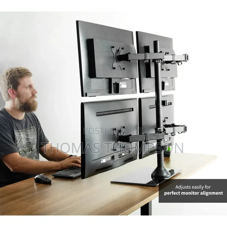 VIVO Quad Monitor Free-Standing Desk Mount