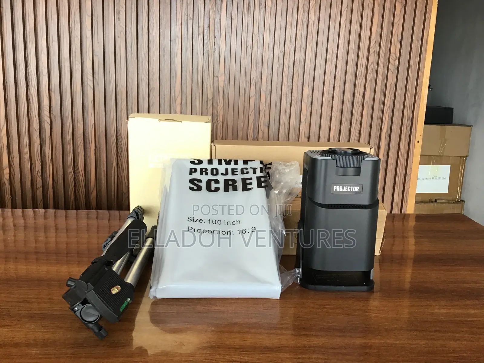 HY320 Mini Projector TV Box + Projector Screen + Stand