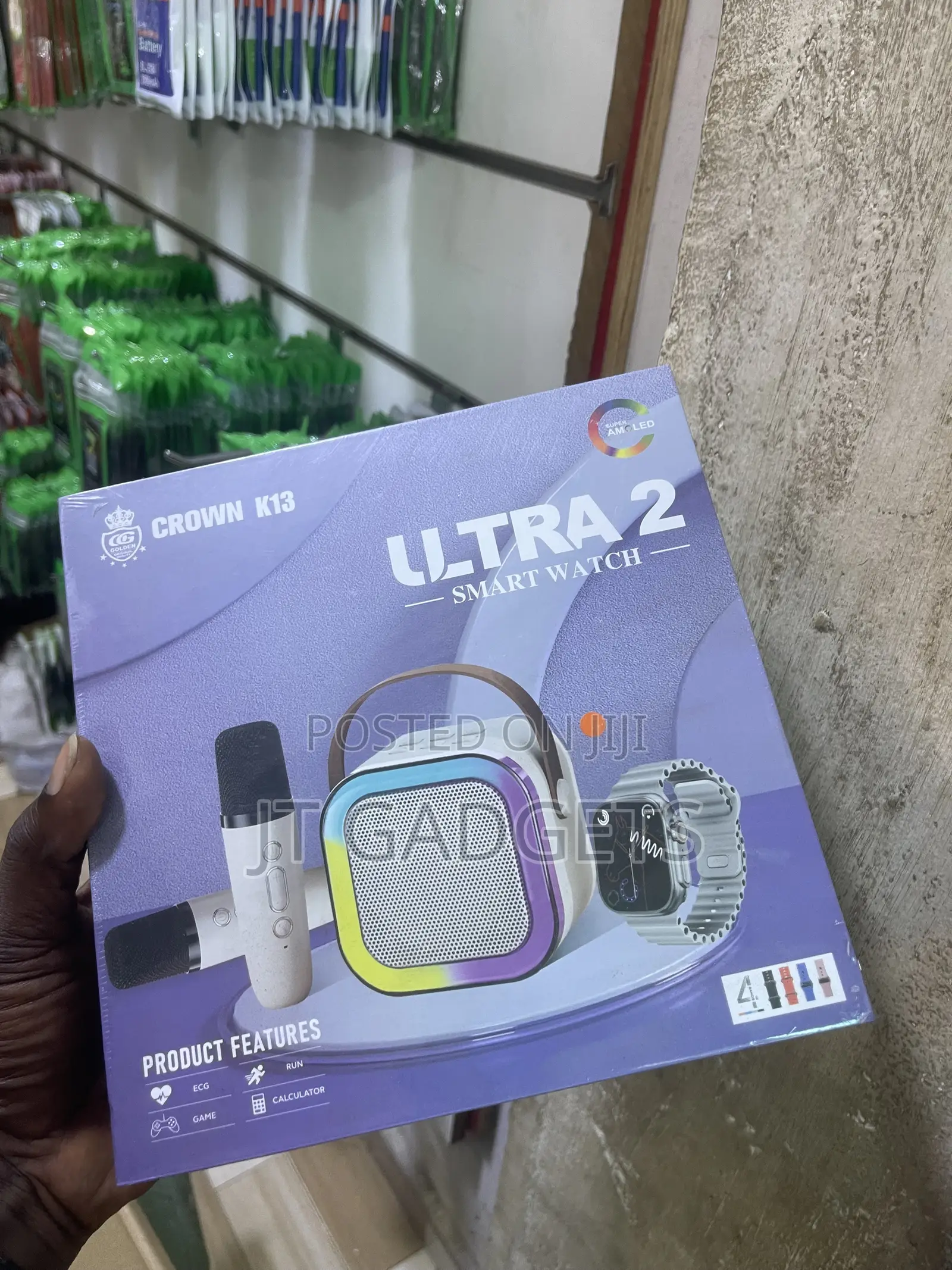 Crown Ultra 2 Smart Watch Combo| + Karaoke Mic Bluetooth Speaker