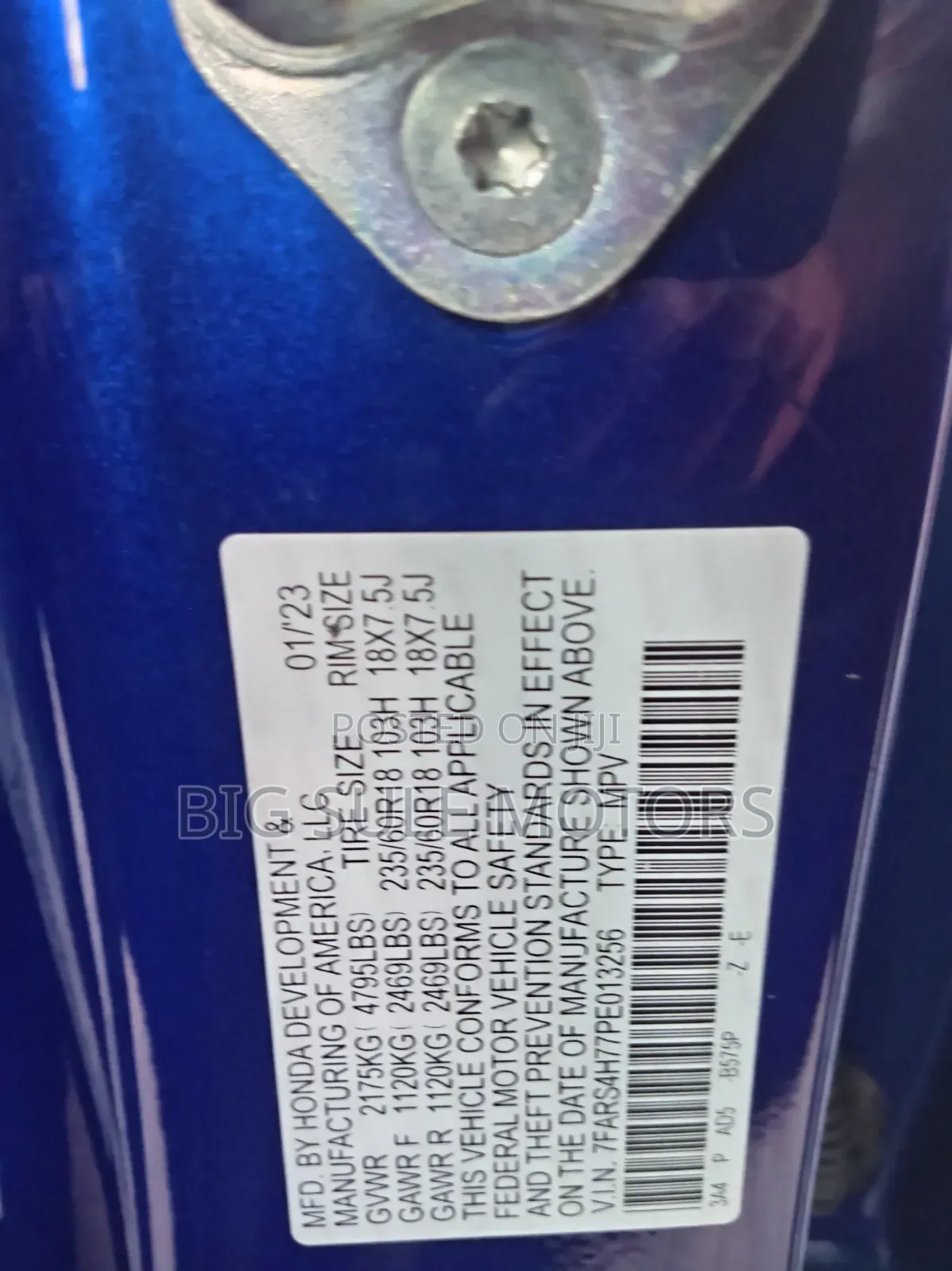 Honda CR-V EX-L AWD 2023 Blue