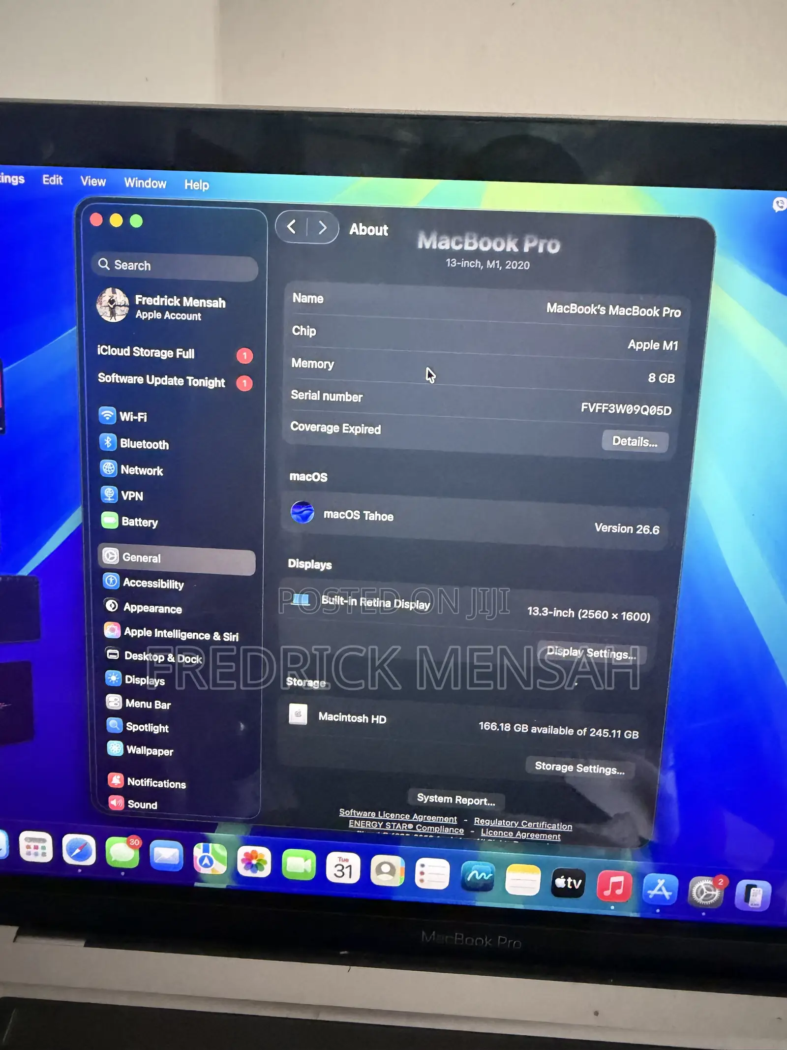 Laptop Apple MacBook Pro 2020 8GB Apple M1 Pro eMMC 256GB