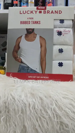Lucky Brand 4-Pack White Ribbed Cotton Men Underwear Medium-Size