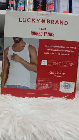 Lucky Brand 4-Pack White Ribbed Cotton Men Underwear Medium-Size